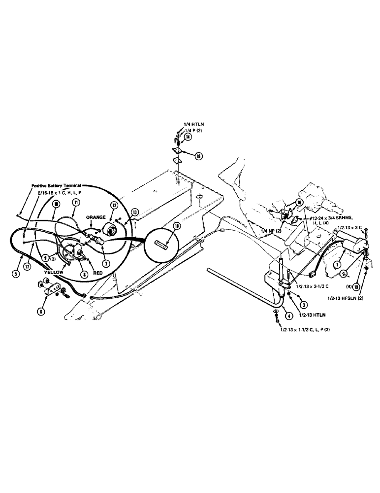 Схема запчастей Case IH 8440 - (25[1]) - THREADER ASSEMBLY, ACTUATOR ASSEMBLY (14) - BALE CHAMBER