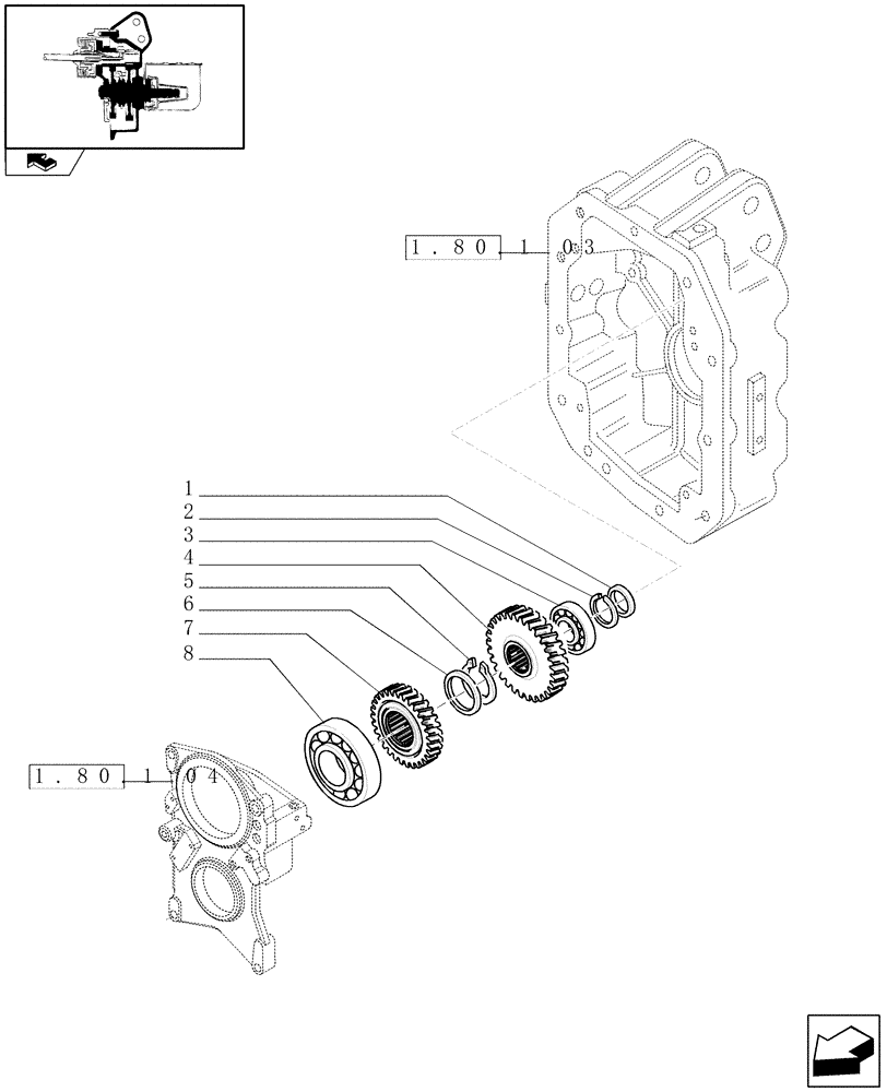 Схема запчастей Case IH PUMA 195 - (1.80.1[02]) - POWER TAKE-OFF 1000E/1000 RPM - GEARS (07) - HYDRAULIC SYSTEM