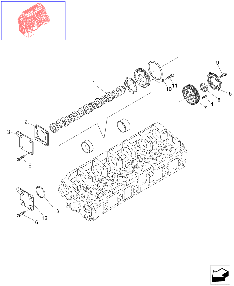 Схема запчастей Case IH STEIGER 485 - (02-47) - CAMSHAFT, STEIGER 485 (02) - ENGINE