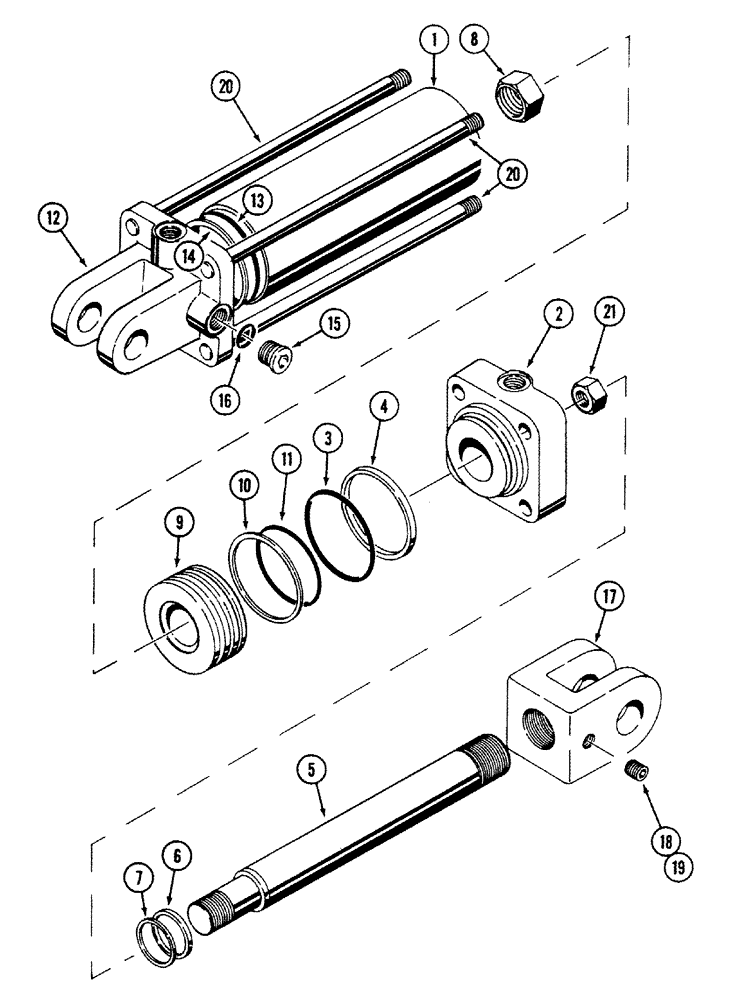 Схема запчастей Case IH 700 - (8-04) - HYDRAULIC CYLINDER, 3-1/2 X 8 INCH (08) - HYDRAULICS