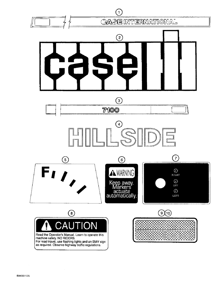 Схема запчастей Case IH 7100 - (9-160) - DECALS, CASE IH (09) - CHASSIS/ATTACHMENTS