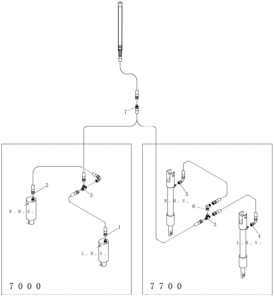 Схема запчастей Case IH 7700 - (B11.07[01]) - Hydraulic Circuit {Height Indicator} (35) - HYDRAULIC SYSTEMS