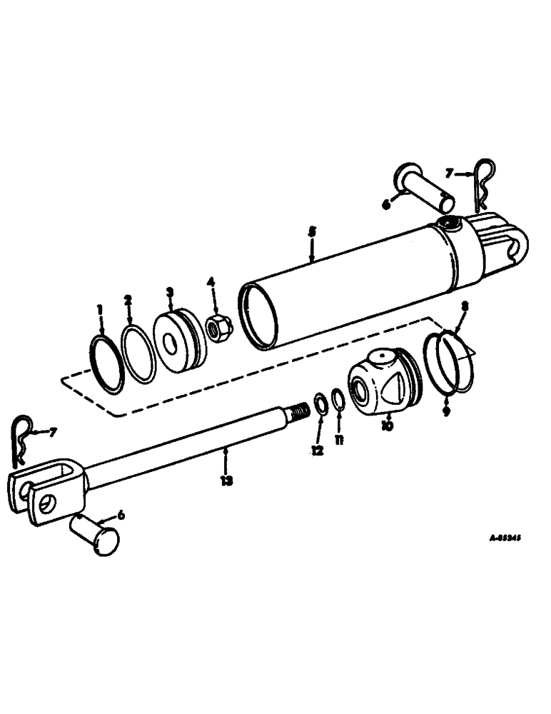 Схема запчастей Case IH 95 - (10-21) - HYDRAULICS, HYDRAULIC CYLINDER, 3 X 8 INCH SINGLE ACTING (07) - HYDRAULICS