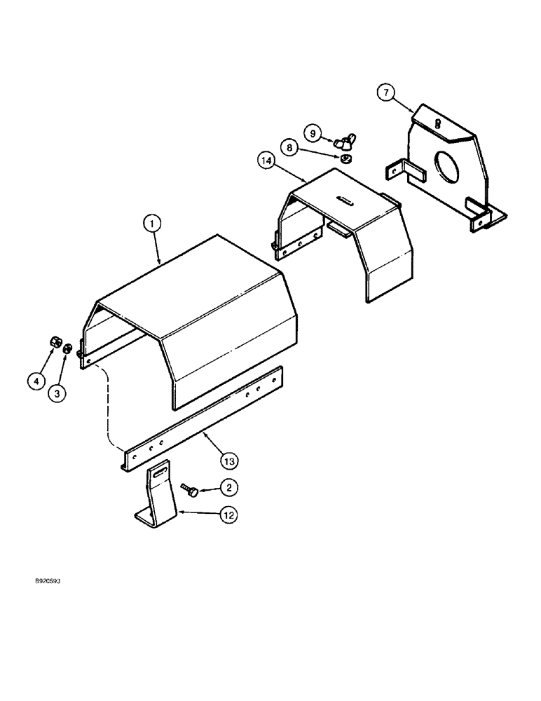 Схема запчастей Case IH 2044 - (9A-12) - DRIVE LINE SHIELD (13) - PICKING SYSTEM