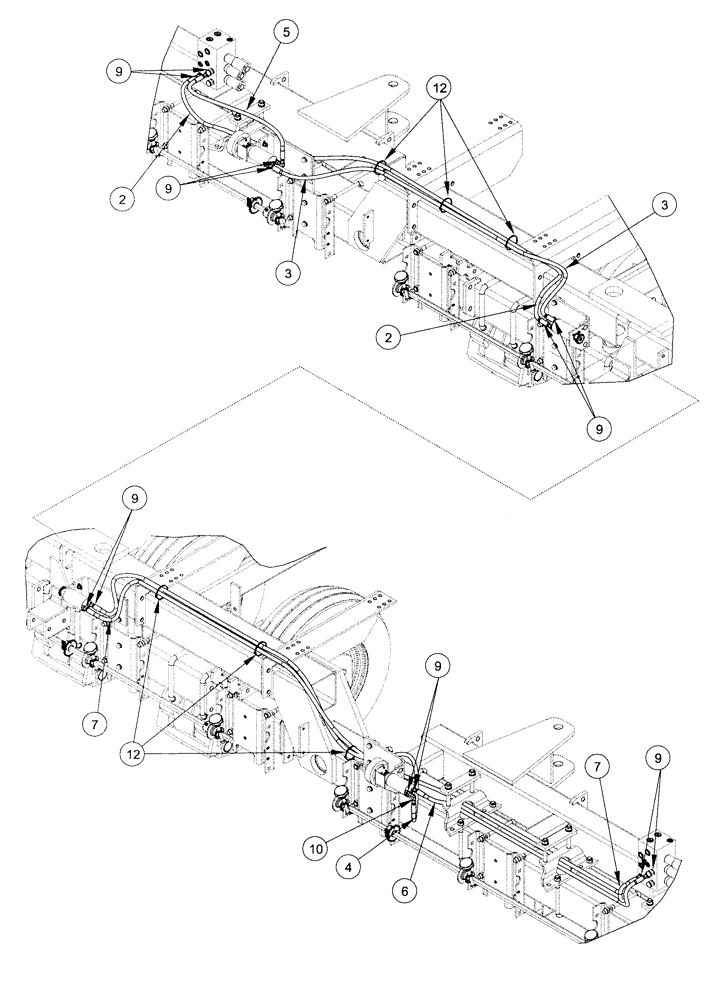 Схема запчастей Case IH 955 - (8-164) - CHEMICAL DRIVE HYDAULIC HOSES, AFS PLANTER, 12 ROW AND 16 ROW NARROW (08) - HYDRAULICS