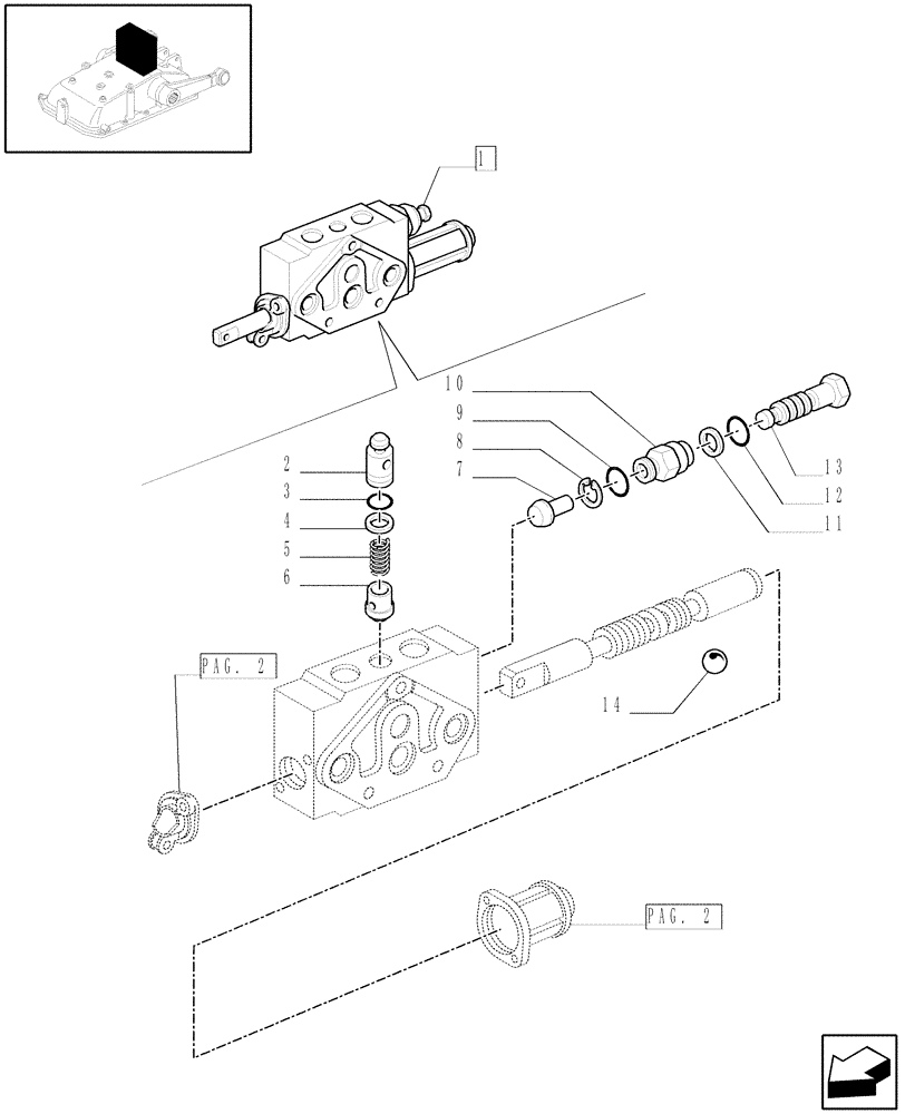 Схема запчастей Case IH JX1060C - (1.82.7/08D[01]) - 2 CONTROL VALVES WITH JOYSTICK - PARTS - D5484 (07) - HYDRAULIC SYSTEM