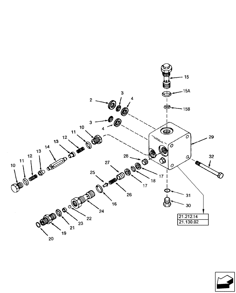 Схема запчастей Case IH 2577 - (29.212.13) - HYDROSTATIC MOTOR ASSY - RELIEF VALVE BLOCK (29) - HYDROSTATIC DRIVE