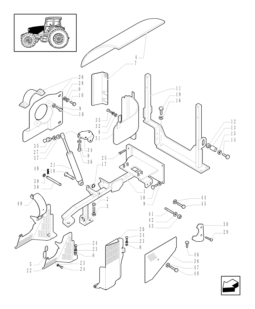 Схема запчастей Case IH JX1080U - (1.83.0[02]) - HOODS - PARTS (08) - SHEET METAL