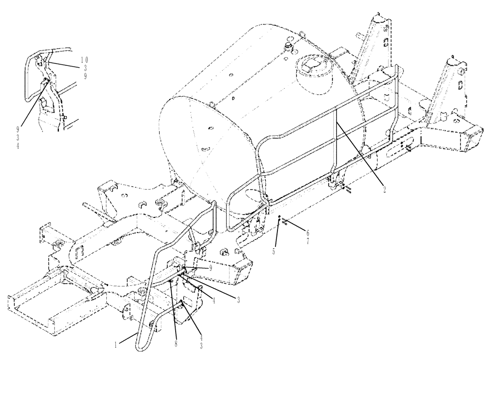 Схема запчастей Case IH SPX3320 - (04-026[02]) - FRONT/MID HANDRAIL GROUP - Y8T024627 AND AFTER Suspension & Frame