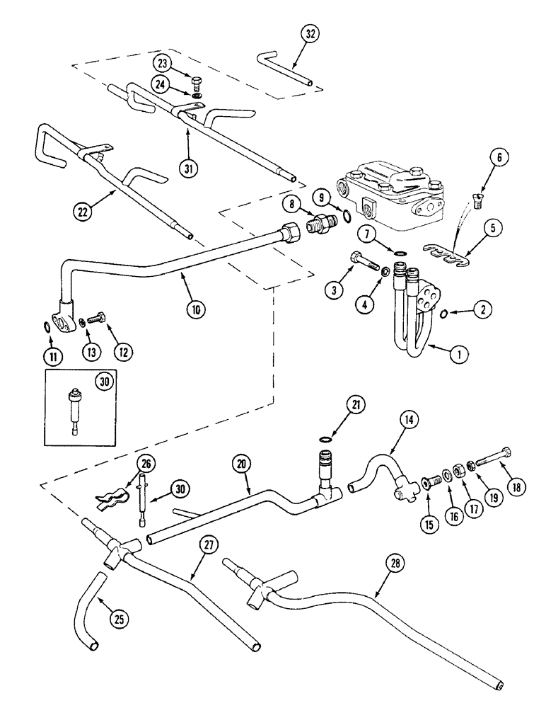 Схема запчастей Case IH 1494 - (8-298) - HYDRAULIC TUBES - REAR AXLE (08) - HYDRAULICS