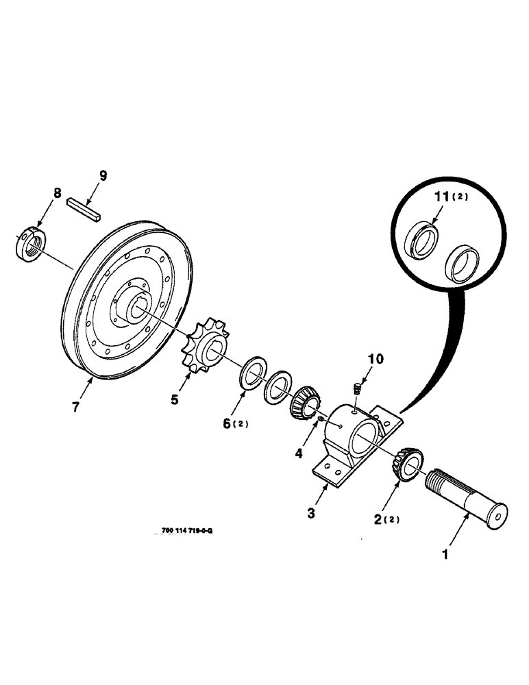 Схема запчастей Case IH 625 - (2-04) - REEL DRIVE JACKSHAFT ASSEMBLY (58) - ATTACHMENTS/HEADERS