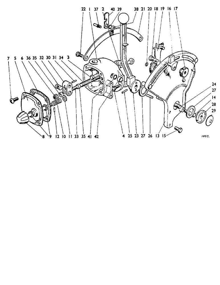 Схема запчастей Case IH 880B - (044) - CONTROL LEVER AND QUADRANT (07) - HYDRAULIC SYSTEM