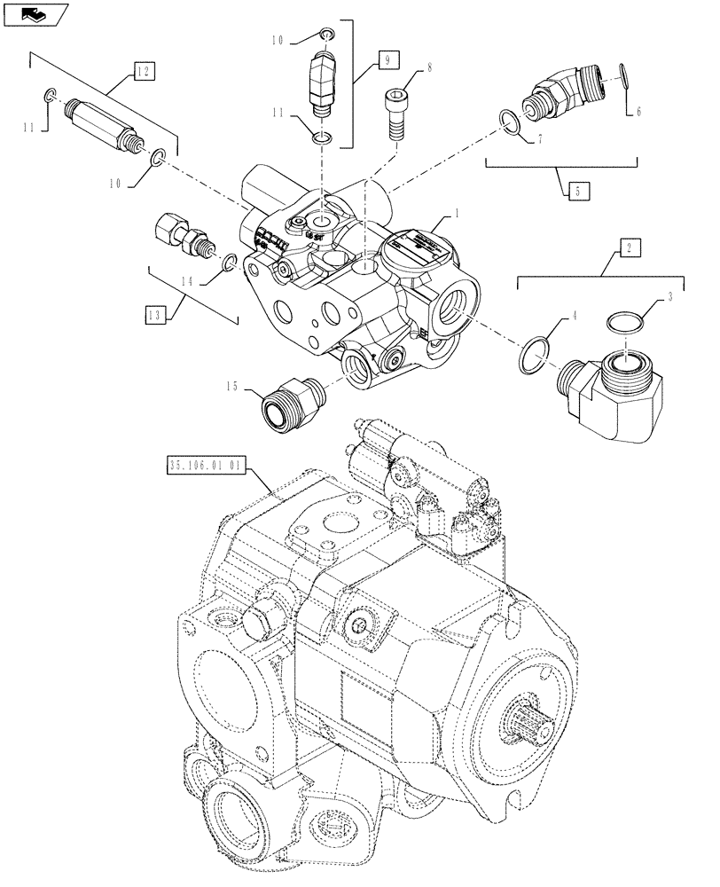 Схема запчастей Case IH PUMA 145 - (33.220.03) - VAR - 330718, 331723 - HYDRAULIC TRAILER BRAKE - PRIORITY VALVE - D7113 (33) - BRAKES & CONTROLS