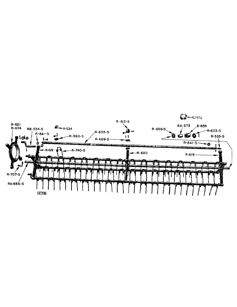 Схема запчастей Case IH F170 - (11) - REEL ASSEMBLY, PLAIN BEARING 
