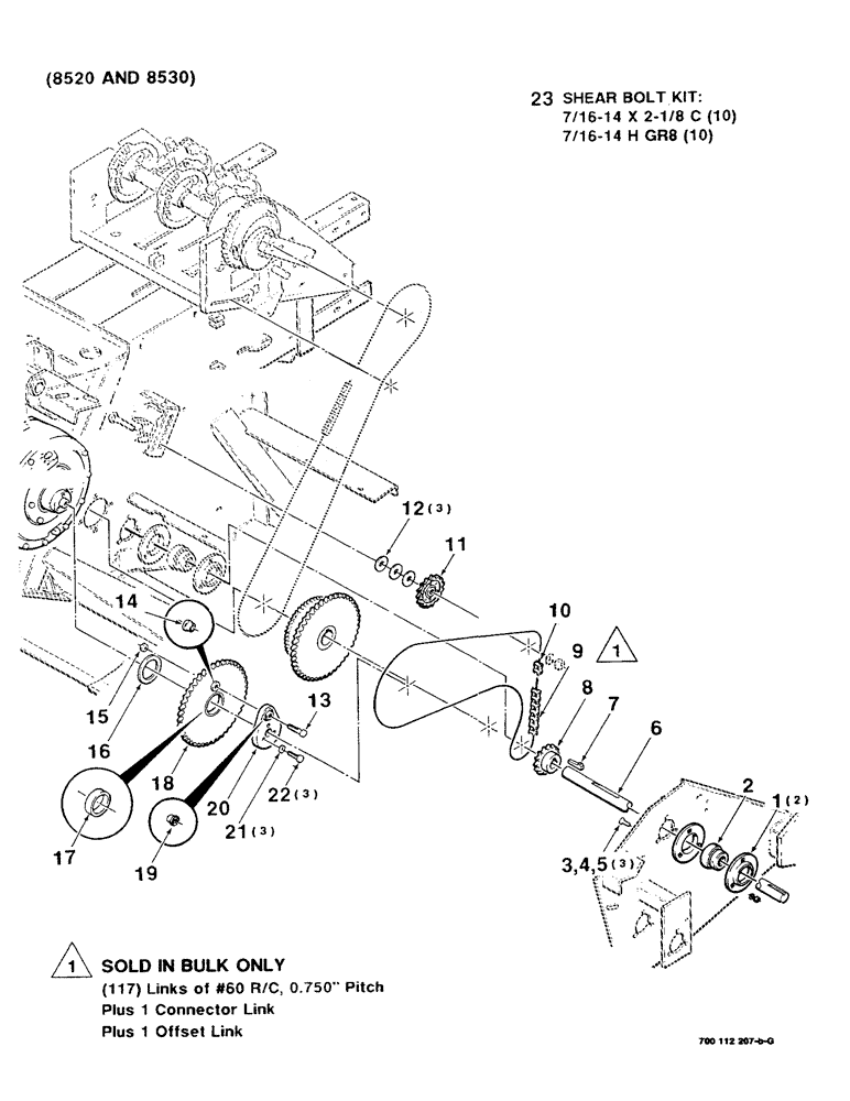 Схема запчастей Case IH 8530 - (2-22) - DRIVE ASSEMBLY (CONTINUED), (8520 AND 8530) Driveline