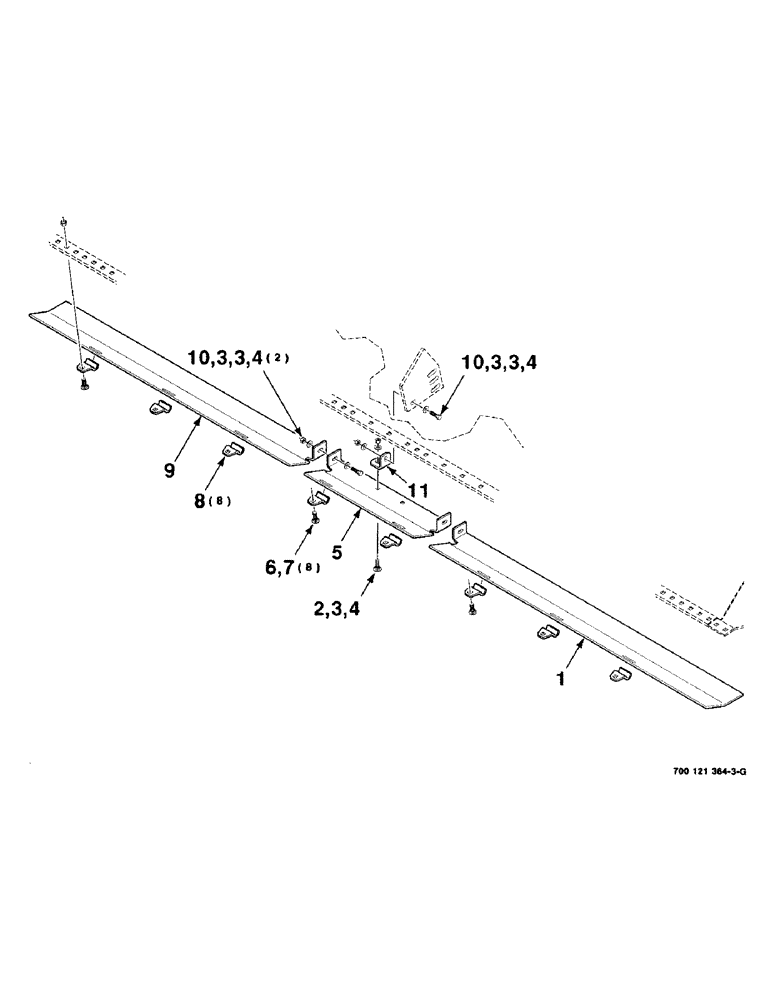 Схема запчастей Case IH 8830 - (7-18) - HEADER WEAR PLATE ASSEMBLIES, 12 FOOT (09) - CHASSIS