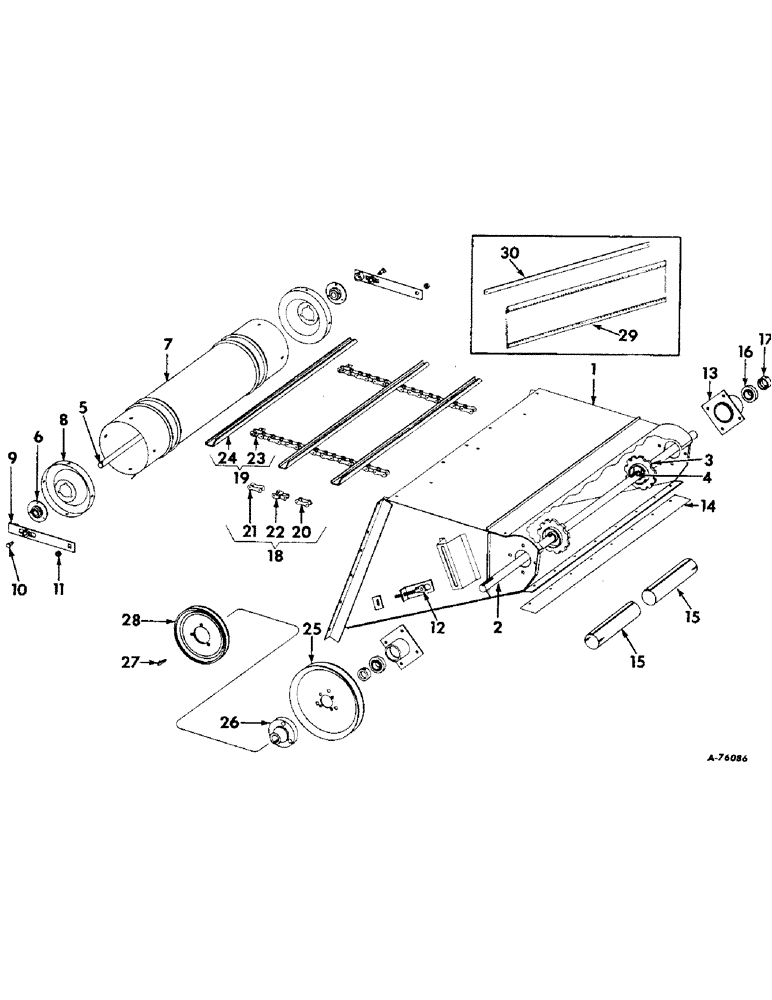 Схема запчастей Case IH 82 - (24) - FEEDER, FEED CONVEYOR CHAIN, FEEDER DRIVE AND FEEDER CHECK FLAP (60) - PRODUCT FEEDING