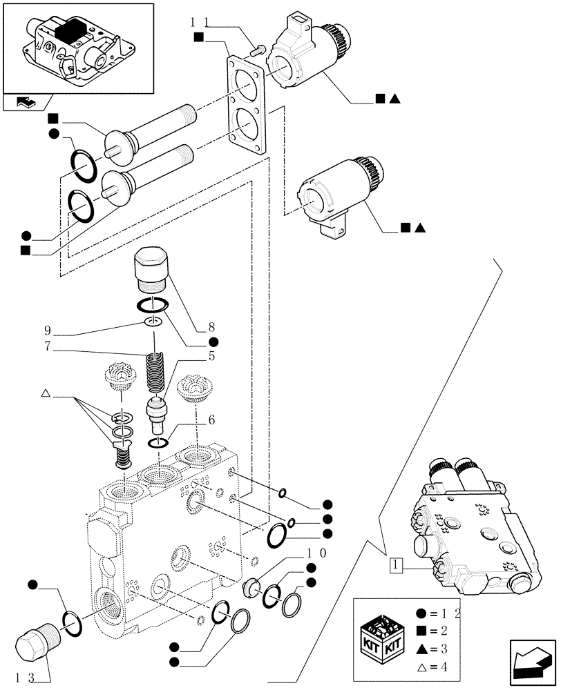 Схема запчастей Case IH PUMA 140 - (1.82.7/ L) - ELECTRONIC DRIFT CONTROL VALVE ELEMENT - BREAKDOWN (07) - HYDRAULIC SYSTEM