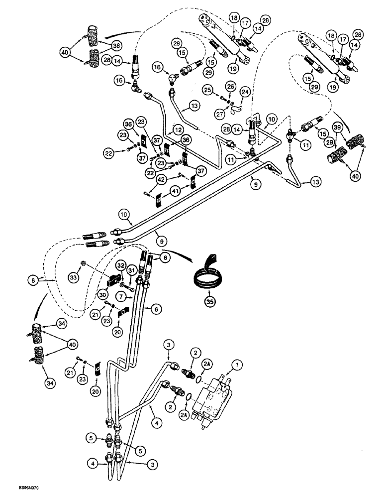 Схема запчастей Case IH 1825B - (8-04) - HYDRAULICS CIRCUIT, LOADER BUCKET (08) - HYDRAULICS