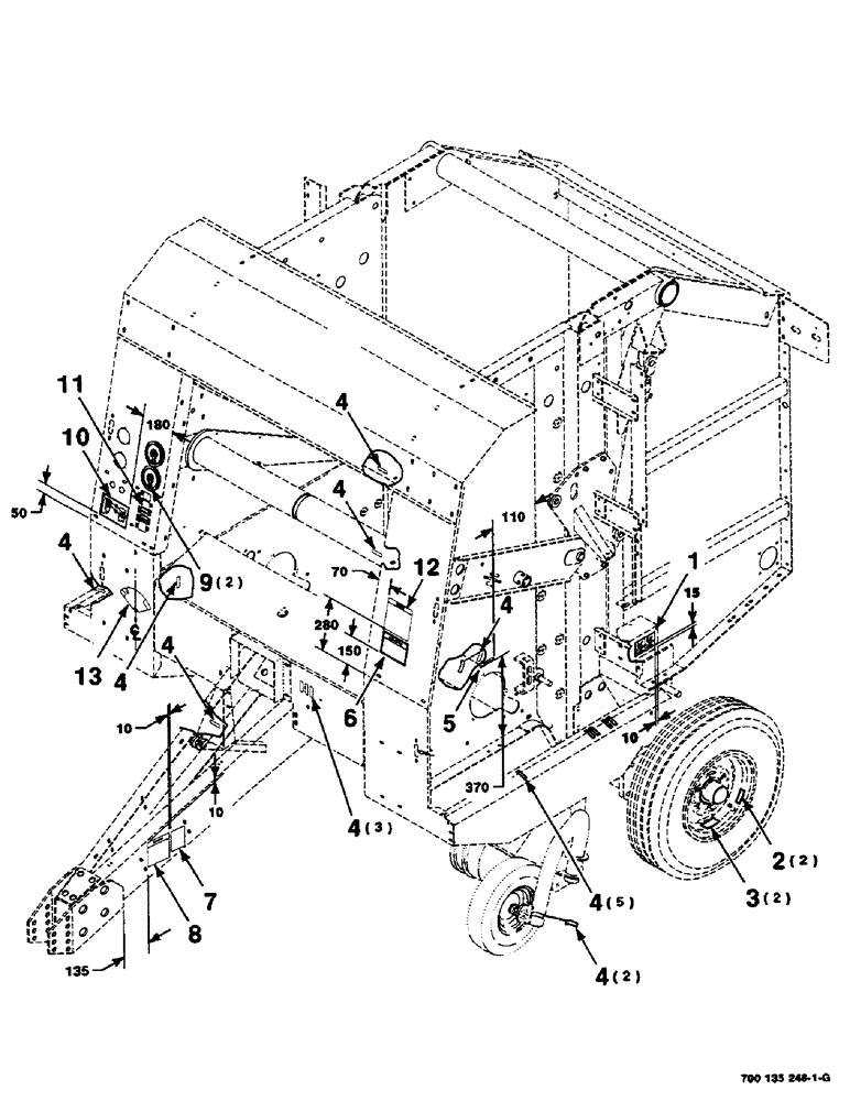 Схема запчастей Case IH RS451 - (9-04) - DECAL AND LOCATION DIAGRAM, OPERATIONAL Decals & Attachments