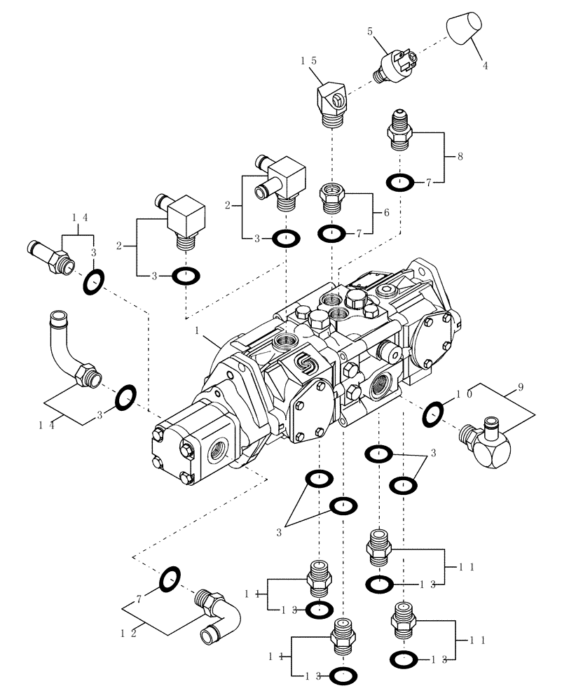 Схема запчастей Case IH WDX1101 - (042) - TANDEM PUMP (35) - HYDRAULIC SYSTEMS