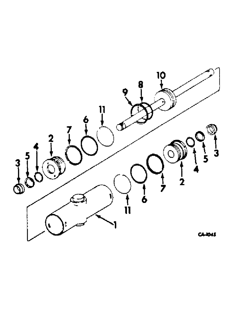 Схема запчастей Case IH 454 - (10-14) - HYDRAULICS, POWER STEERING CYL., ALL TRACTORS EXCEPT INTL 2400 SERIES A WITH CAST I BEAM FRONT AXLE (07) - HYDRAULICS