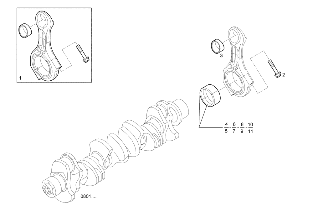 Схема запчастей Case IH F2CE9684L E005 - (0810.164) - CONNECTING ROD 