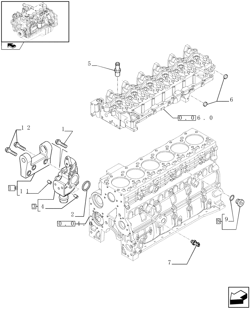 Схема запчастей Case IH F4HE9687G J101 - (0.32.3) - PIPING - ENGINE COOLING SYSTEM (2855619 - 2856257 - 2855445 - 2854591) 