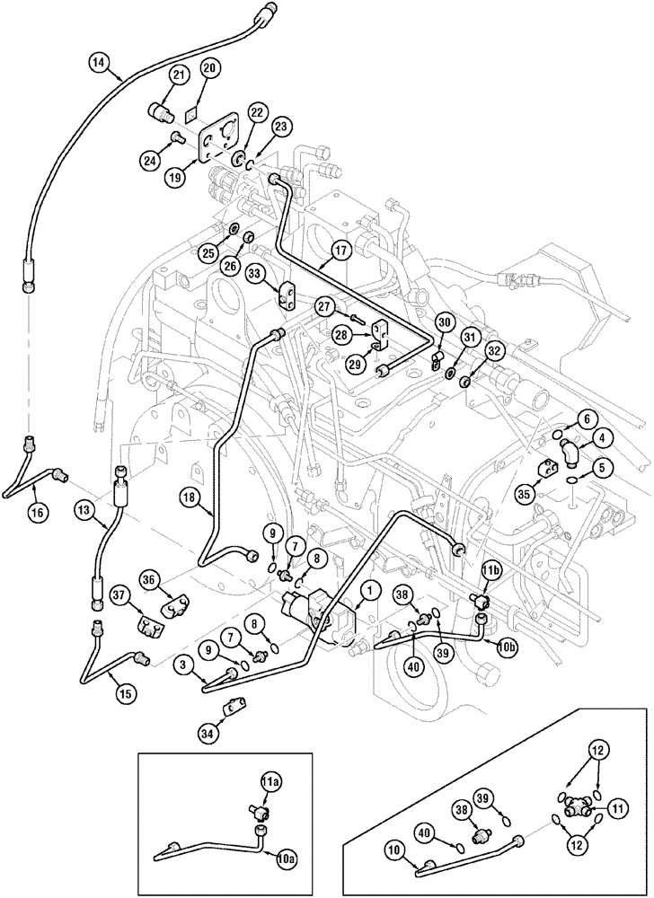 Схема запчастей Case IH MX170 - (07-06) - HYDRAULIC TRAILER BRAKE CIRCUIT (33) - BRAKES & CONTROLS