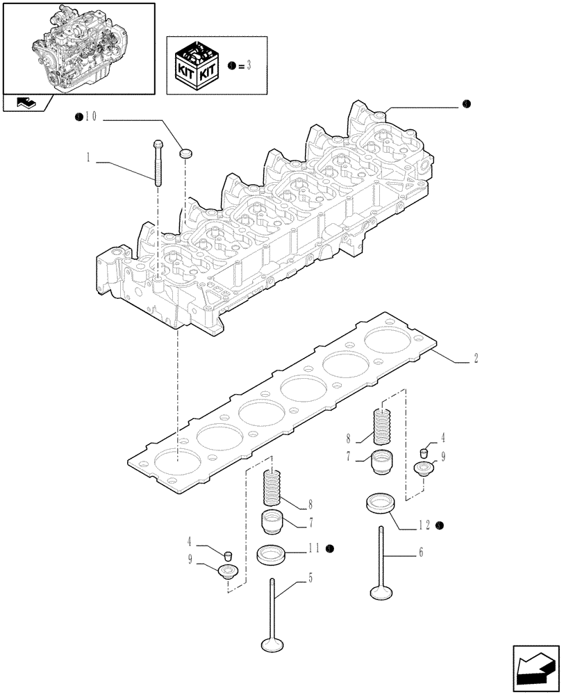 Схема запчастей Case IH F4GE9684R J603 - (10.101.01) - CYLINDER HEAD (2852739) 