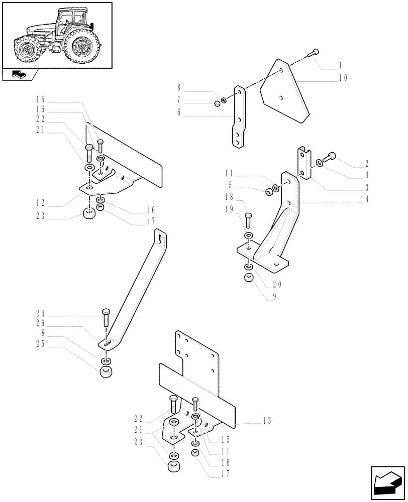 Схема запчастей Case IH FARMALL 95U - (1.98.3/01) - NORTH AMERICA VERSION - SMV EMBLEM WITH SUPPORT (VAR.331964) (10) - OPERATORS PLATFORM/CAB