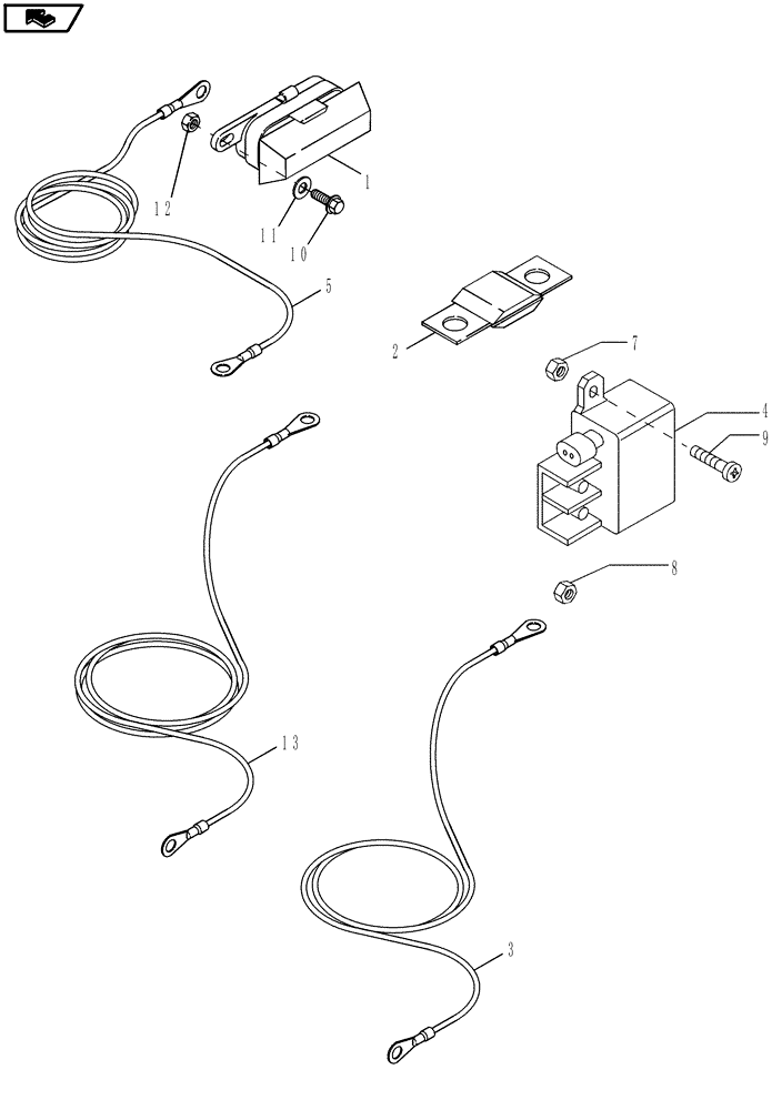 Схема запчастей Case IH MAGNUM 225 - (55.201.01) - SOLENOID & CABLES, GRID HEATER (55) - ELECTRICAL SYSTEMS