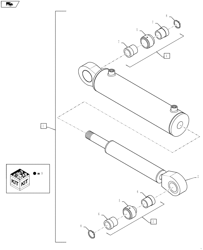 Схема запчастей Case IH 3330 - (35.900.14) - FOLD CYLINDER, FRONT INNER BOOM (35) - HYDRAULIC SYSTEMS