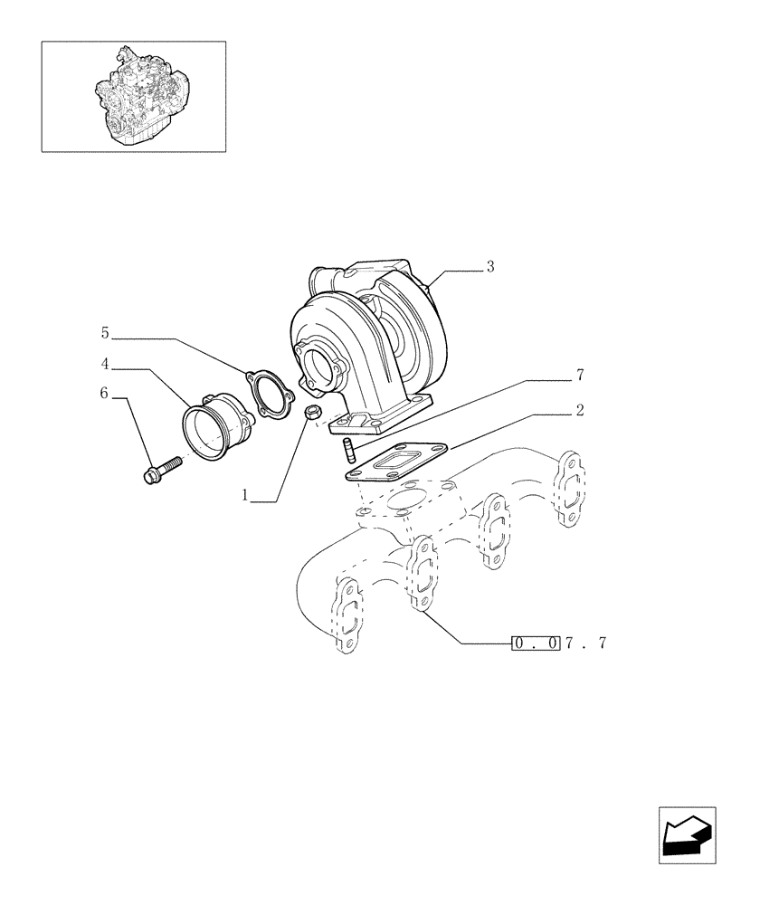 Схема запчастей Case IH F4GE9484A J602 - (0.24.0[01]) - TURBOCHARGER (504085542 - 504115842) 