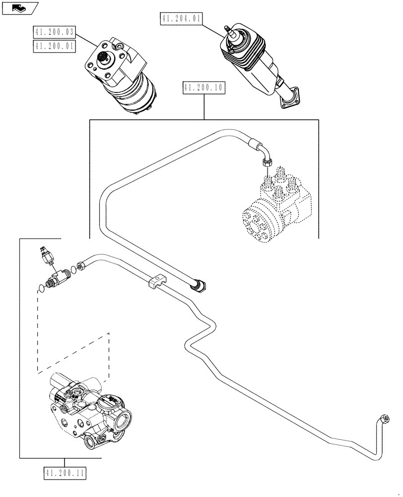 Схема запчастей Case IH MAGNUM 180 - (00.000.41) - PICTORIAL INDEX - STEERING (00) - GENERAL & PICTORIAL INDEX