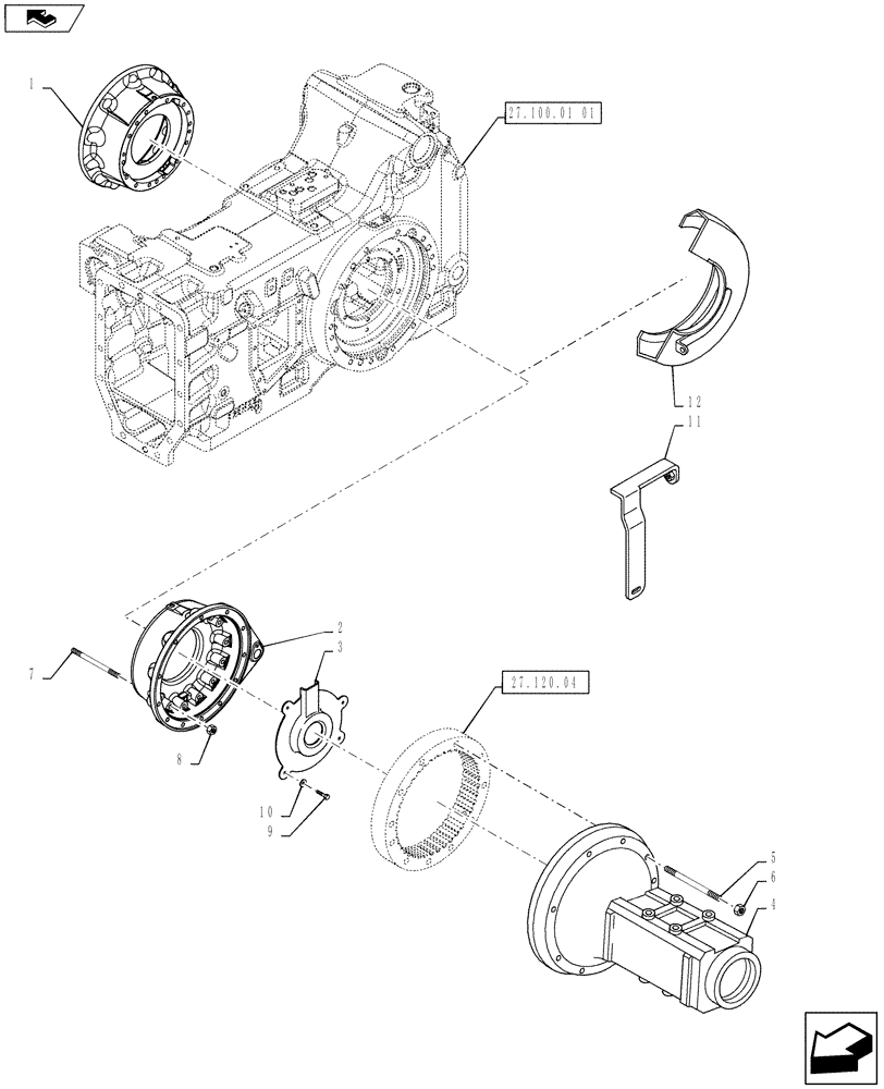 Схема запчастей Case IH PUMA 160 - (27.120.02) - VAR - 390319, 330330, 330332, 331331, 331332 - REAR AXLE - FINAL DRIVE HOUSING - PUMA 160 (27) - REAR AXLE SYSTEM