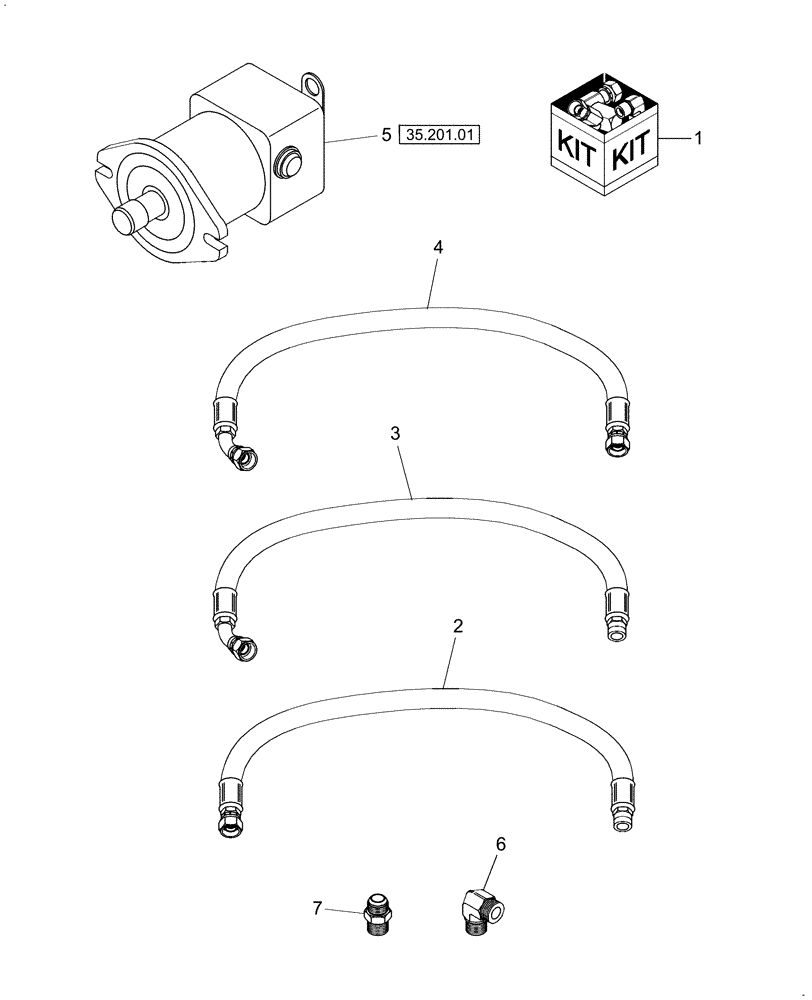 Схема запчастей Case IH SC101 - (35.201.02) - HYDRAULIC HEADER MOTOR UPGRADE KIT, HDX SERIES HEADERS (35) - HYDRAULIC SYSTEMS