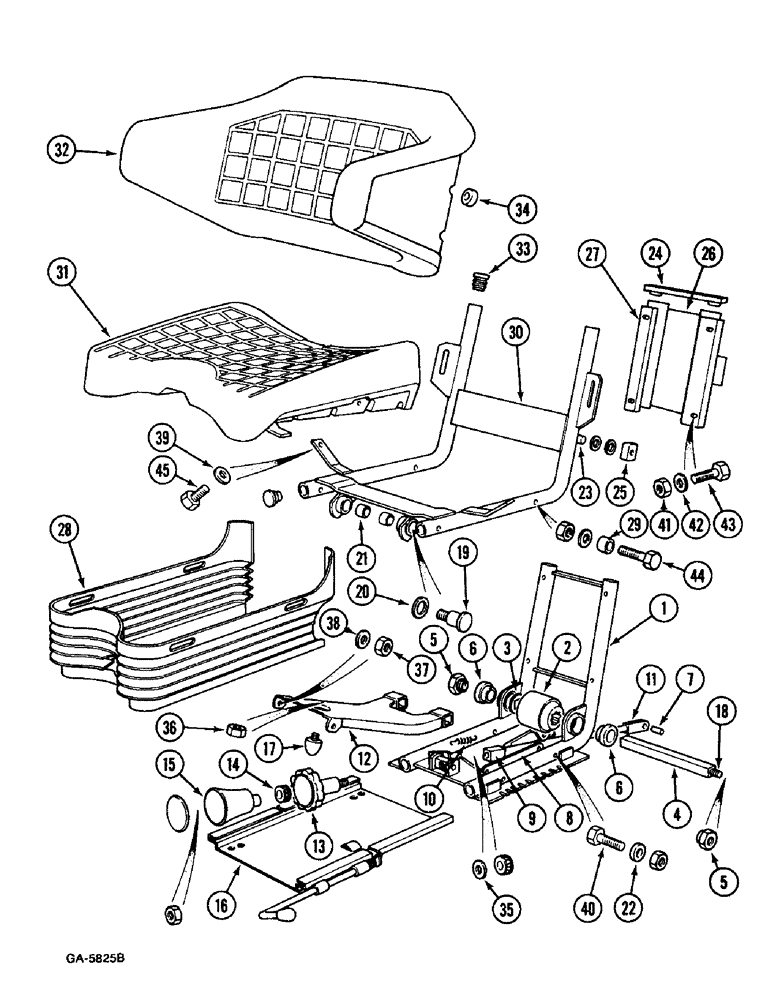 Схема запчастей Case IH 633 - (9-670) - SPRING SUSPENSION SEAT - SIFRA, (-XXXX) FOR MODELS 433, 533, 633 (09) - CHASSIS/ATTACHMENTS