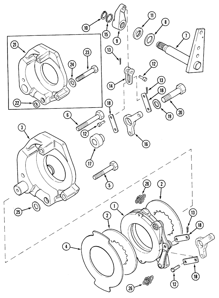 Схема запчастей Case IH 5220 - (7-02) - PARKING BRAKE (07) - BRAKES