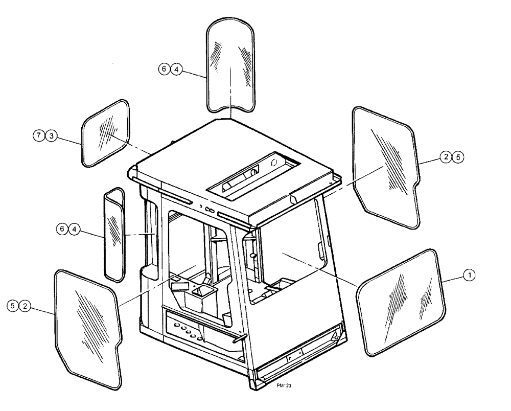 Схема запчастей Case IH SPX3185 - (01-012) - CAB INTERIOR - CAB GLASS Cab Interior