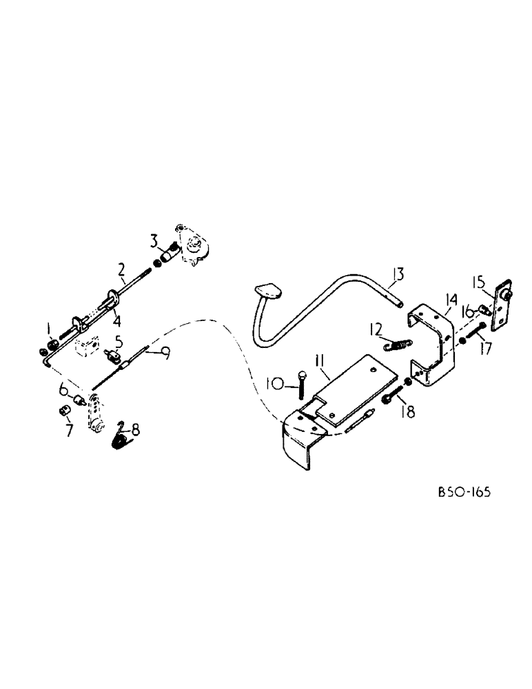 Схема запчастей Case IH 884 - (12-14) - FOOT PEDAL ACCELERATOR, CABLE TYPE Power