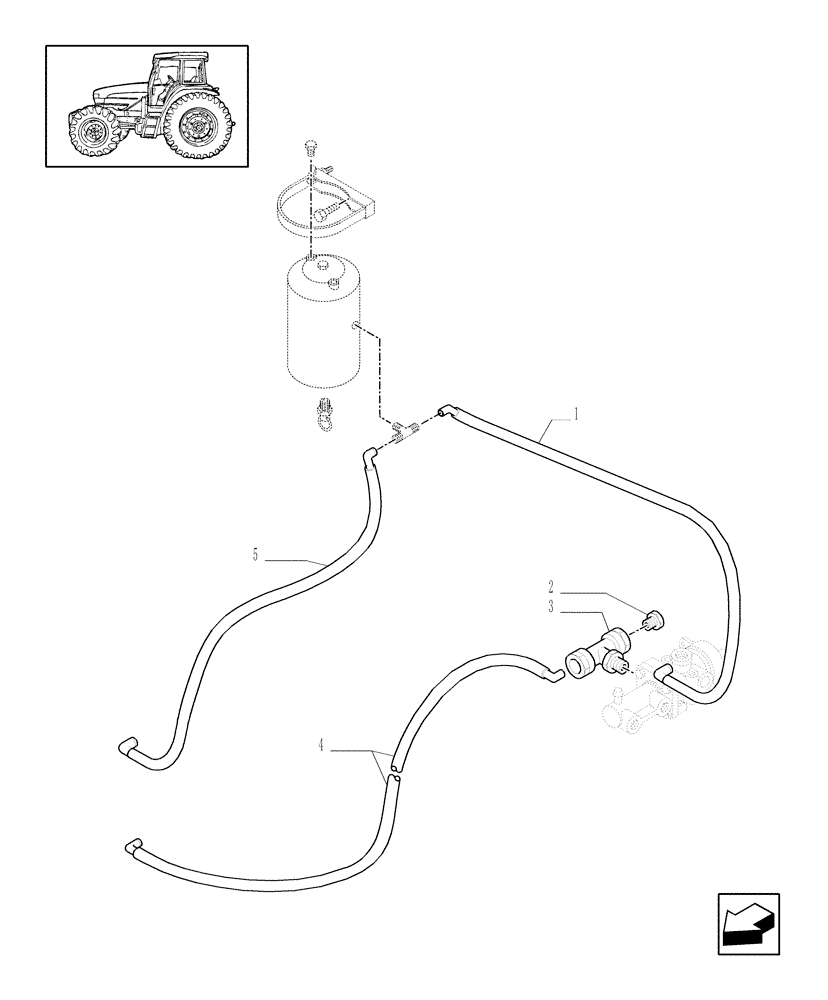 Схема запчастей Case IH MXM130 - (1.68.6/03[07]) - (VAR.385/2) TRAILER AIR BRAKE ITALY - PIPES (05) - REAR AXLE