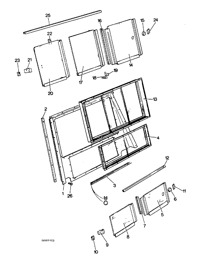 Схема запчастей Case IH 885N - (9-56) - REAR PANEL, RIGID, 885Q AND 885QH TRACTORS (09) - CHASSIS/ATTACHMENTS