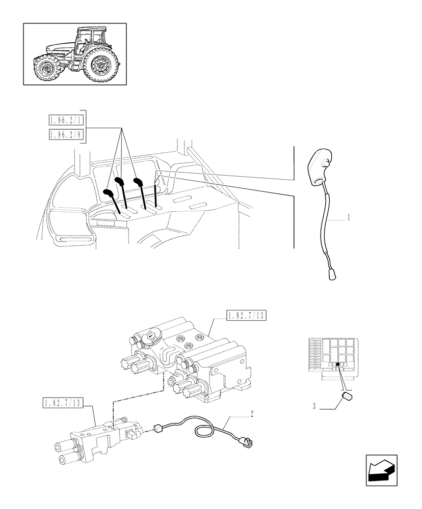 Схема запчастей Case IH MXM120 - (1.96.2/11) - (VAR.900) HYDR. ADJUSTMENT OF RIGHT TIE-ROD AND 3 POINT LINK FOR CLOSED CCLS CENTRE- KNOB W/SWITCH (10) - OPERATORS PLATFORM/CAB