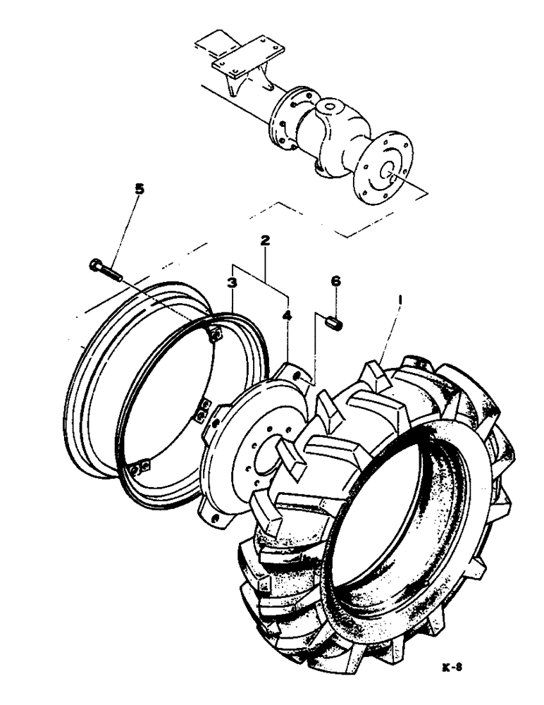 Схема запчастей Case IH 884 - (15-08) - FRONT WHEEL, ALL WHEEL DRIVE Wheels & Traction