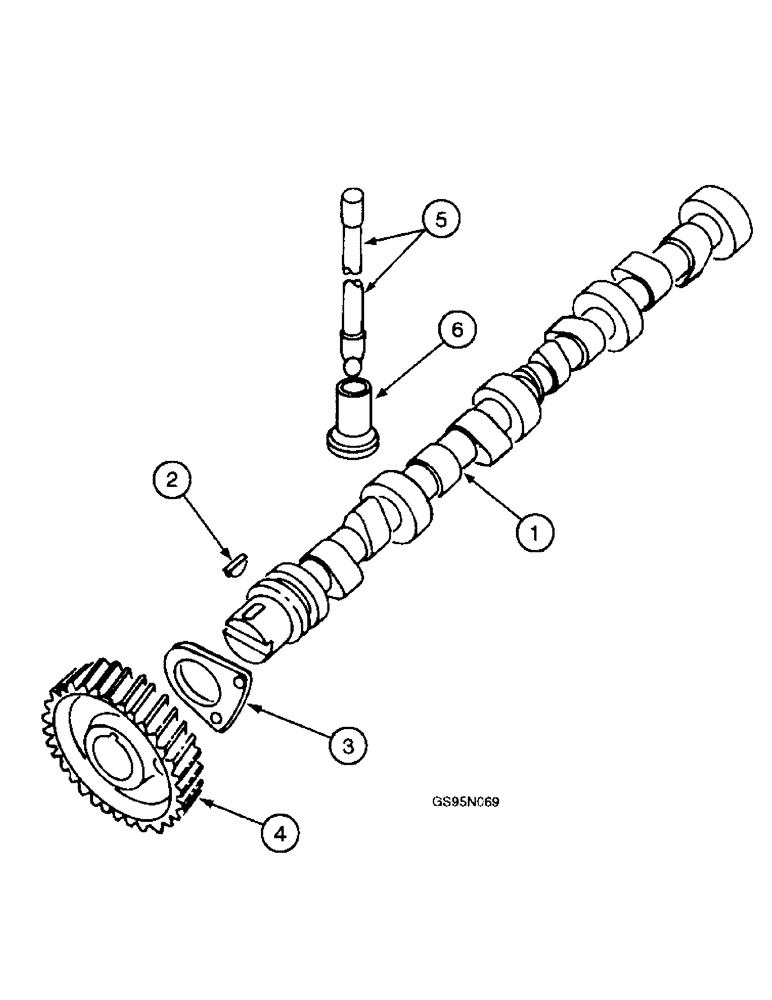 Схема запчастей Case IH D-358 - (6-016) - CAMSHAFT AND RELATED PARTS 