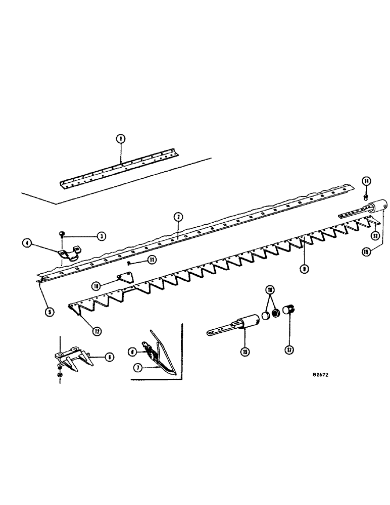 Схема запчастей Case IH 1060 - (057A) - SICKLE AND CUTTER BAR, 12 FOOT, 13 FOOT, 14 FOOT, SERIAL NUMBER 8334601 AND AFTER (58) - ATTACHMENTS/HEADERS