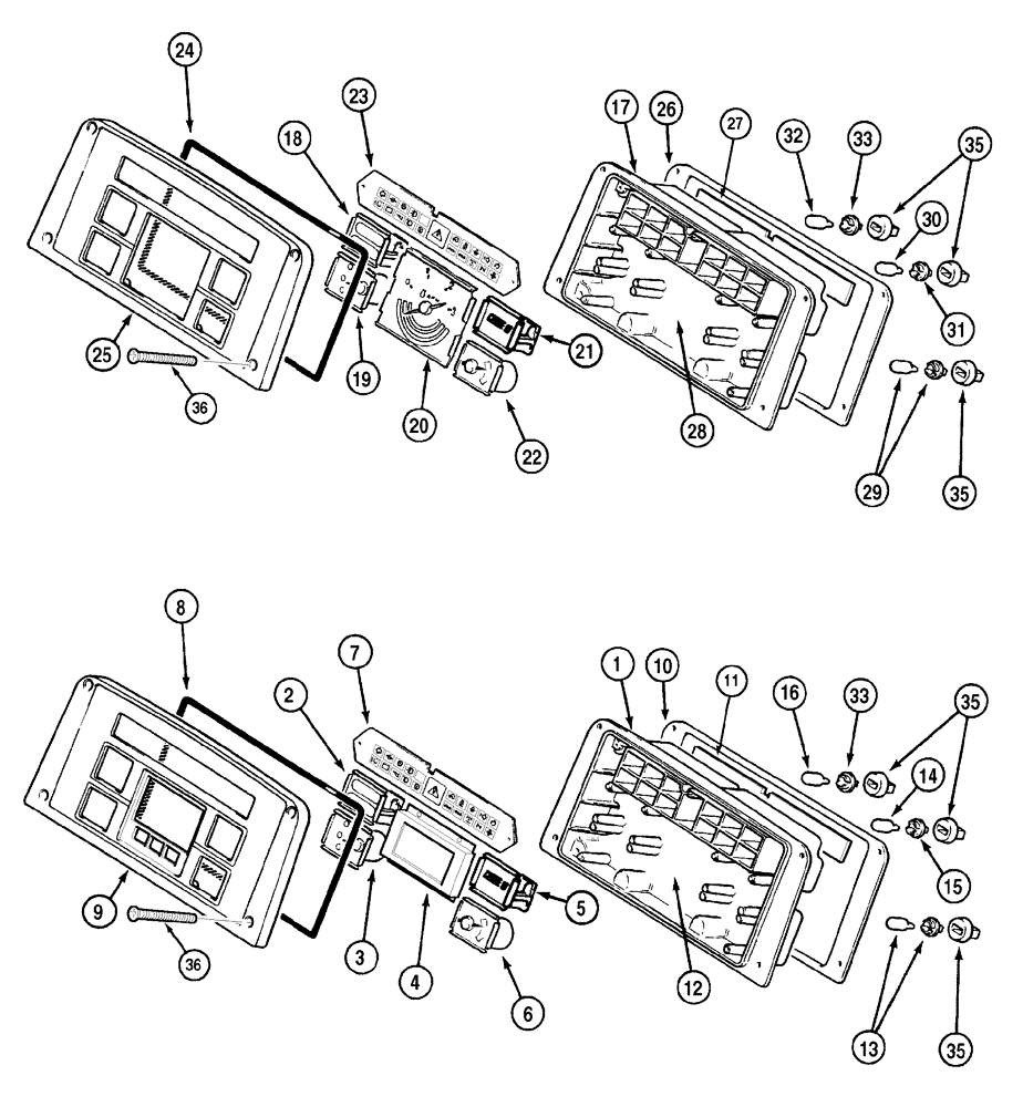 Схема запчастей Case IH CX60 - (04-11) - INSTRUMENT CLUSTER (04) - ELECTRICAL SYSTEMS