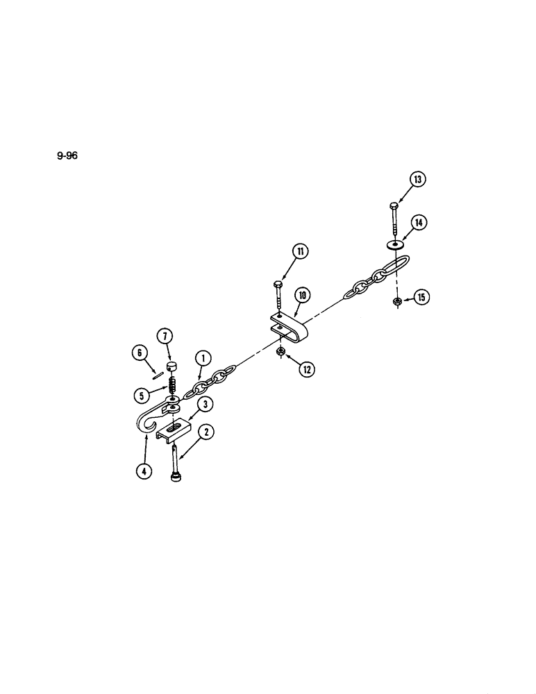 Схема запчастей Case IH 1490 - (9-096) - SAFETY CHAIN (03) - CHASSIS/MOUNTED EQUIPMENT