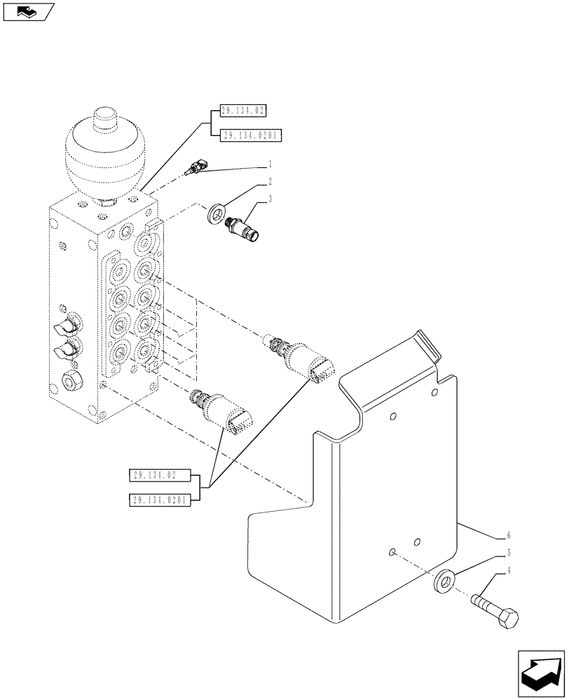 Схема запчастей Case IH PUMA 215 - (55.414.02) - SOLENOID VALVES FOR TRANSMISSION CONTROL VALVE AND SENSORS (55) - ELECTRICAL SYSTEMS